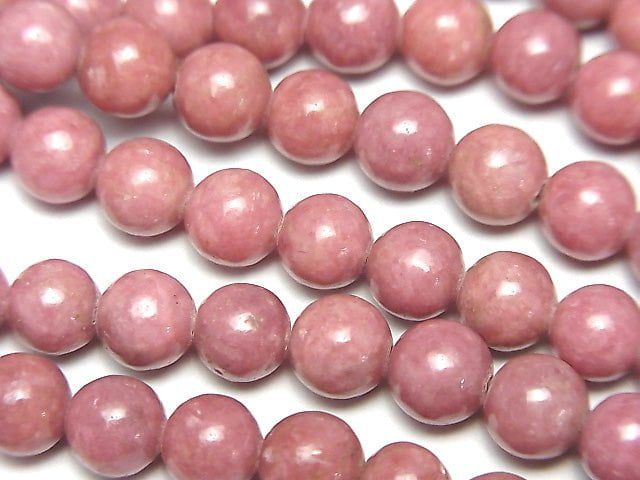 [Video]Rhodonite AAA Round 6.5mm 1strand beads (aprx.15inch/37cm)