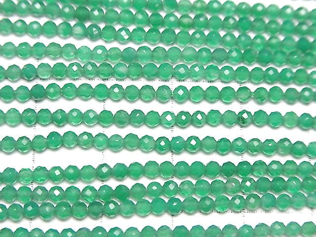 High Quality! Green Onyx AAA Faceted Round 2mm 1strand beads (aprx.15inch/37cm)