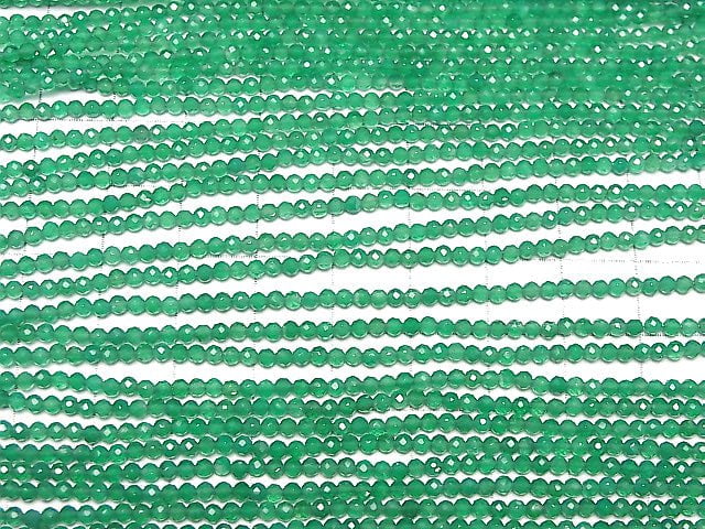 High Quality! Green Onyx AAA Faceted Round 2mm 1strand beads (aprx.15inch/37cm)