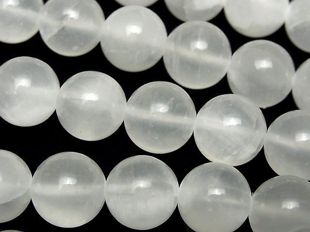 Selenite (Gypsum) Round 12mm half or 1strand beads (aprx.15inch/36cm)