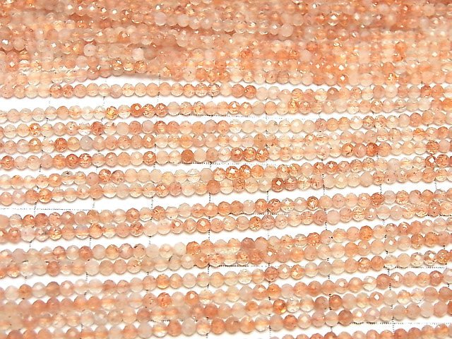 High Quality!  1strand $6.79! Sunstone AA++ Faceted Round 2mm  1strand beads (aprx.15inch/37cm)