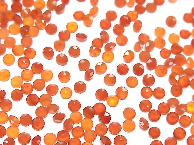 [Video] High Quality Carnelian AAA Undrilled Round Faceted 4x4x3mm 10pcs