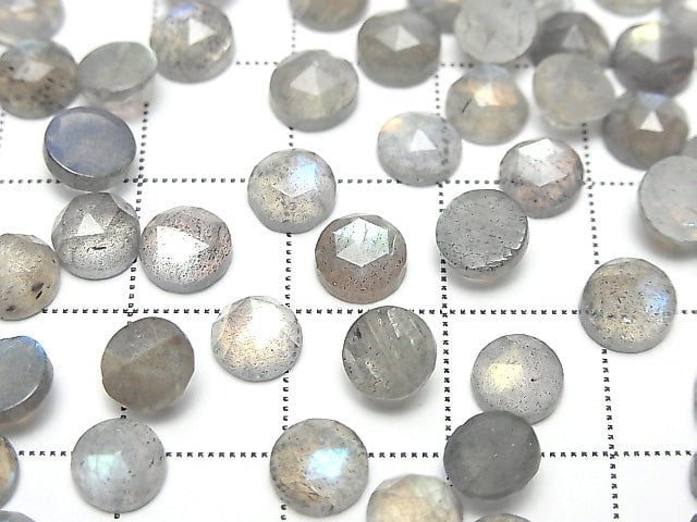 [Video]High Quality Labradorite AAA- Round Rose Cut 6x6mm 4pcs