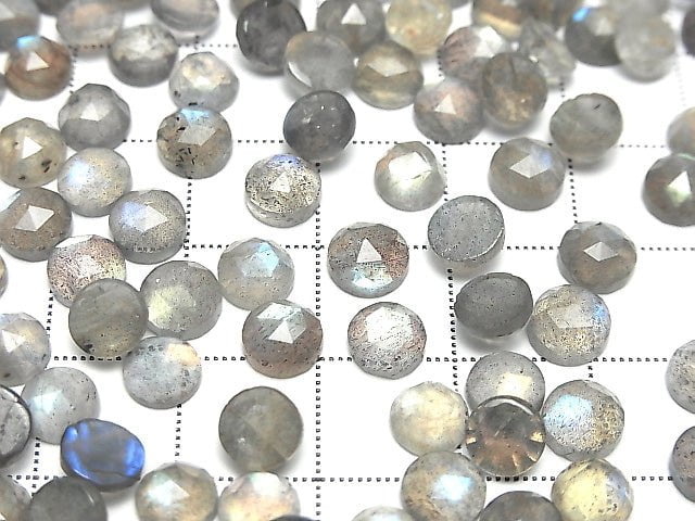 [Video]High Quality Labradorite AAA- Round Rose Cut 6x6mm 4pcs