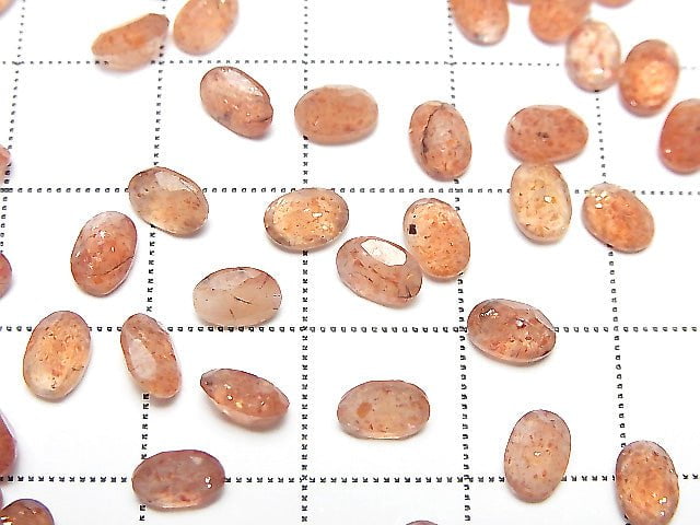 [Video]High Quality Sunstone AAA- Loose stone Oval Faceted 6x4mm 5pcs