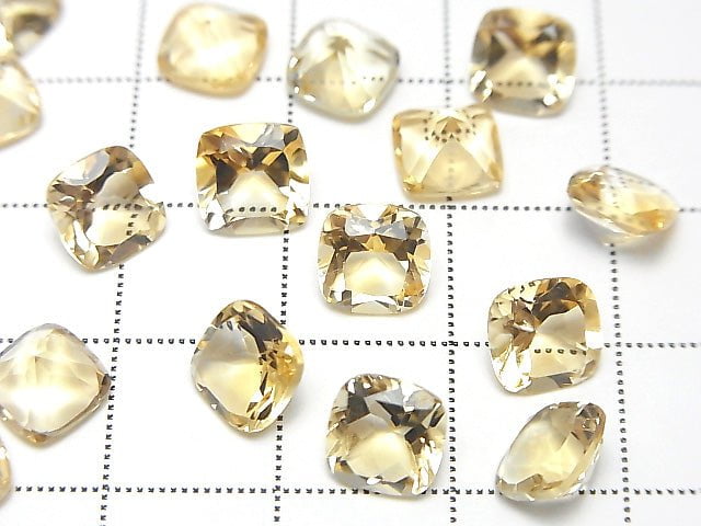 [Video]High Quality Citrine AAA Loose stone Square Faceted 7x7mm 4pcs