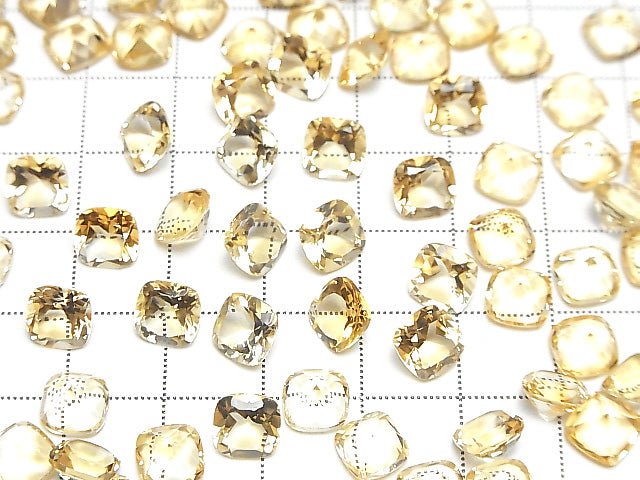 [Video]High Quality Citrine AAA Loose stone Square Faceted 7x7mm 4pcs