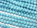 [Video]High Quality! Magnesite Turquoise Faceted Round 3mm 1strand beads (aprx.15inch/37cm)