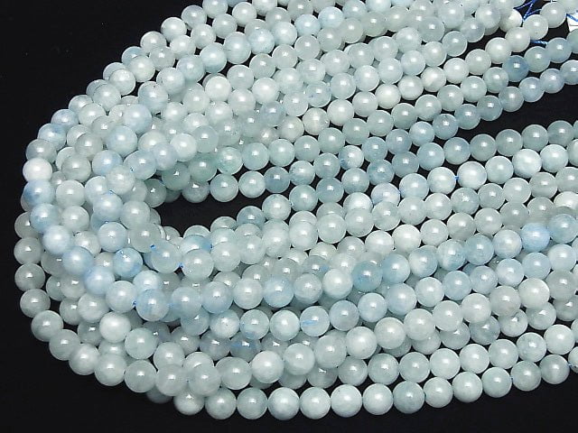 [Video] Aquamarine AA+ Round 8mm half or 1strand beads (aprx.15inch / 37cm)