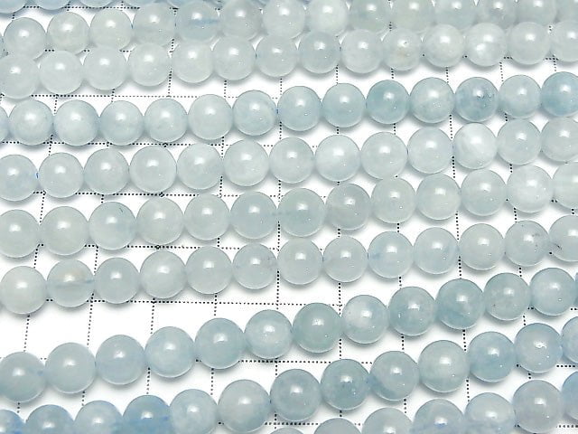 [Video] Aquamarine AA+ Round 8mm half or 1strand beads (aprx.15inch / 37cm)
