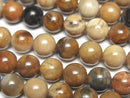 [Video]Petrified Wood Round 8mm half or 1strand beads (aprx.15inch/37cm)