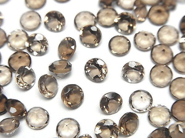 [Video]High Quality Smoky Quartz AAA Loose stone Round Faceted 5x5mm 10pcs