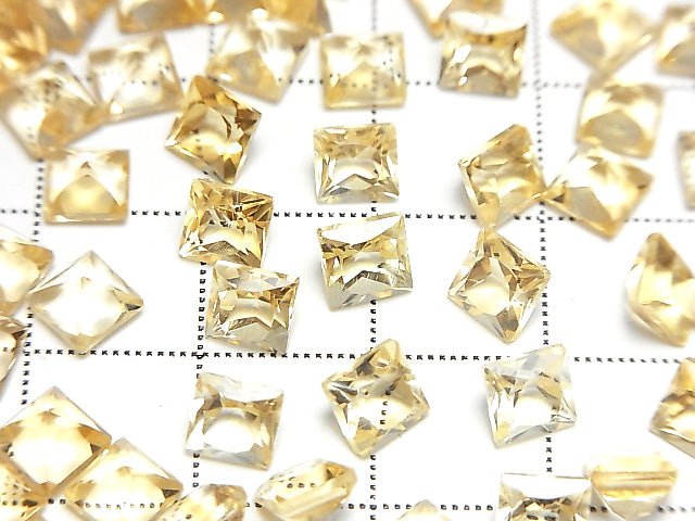 [Video]High Quality Citrine AAA Loose stone Princess cut 5x5mm 5pcs