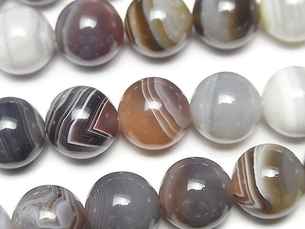 [Video] Botswana Agate  Round 12mm 1/4 or 1strand beads (aprx.15inch/37cm)