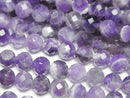 [Video]High Quality! Striped Amethyst 64Faceted Round 6mm 1strand beads (aprx.14inch/35cm)