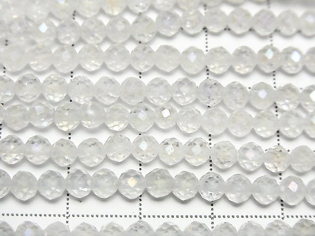 [Video] High Quality! Aqua Crystal Faceted Round 4.5mm 1strand beads (aprx.15inch / 37cm)