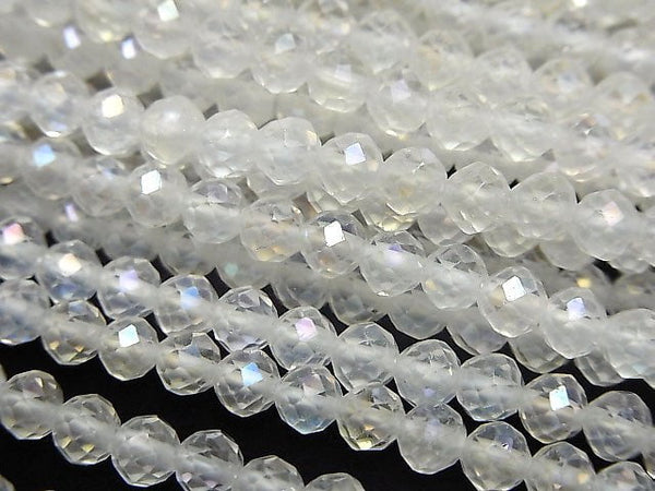 [Video] High Quality! Aqua Crystal Faceted Round 4.5mm 1strand beads (aprx.15inch / 37cm)