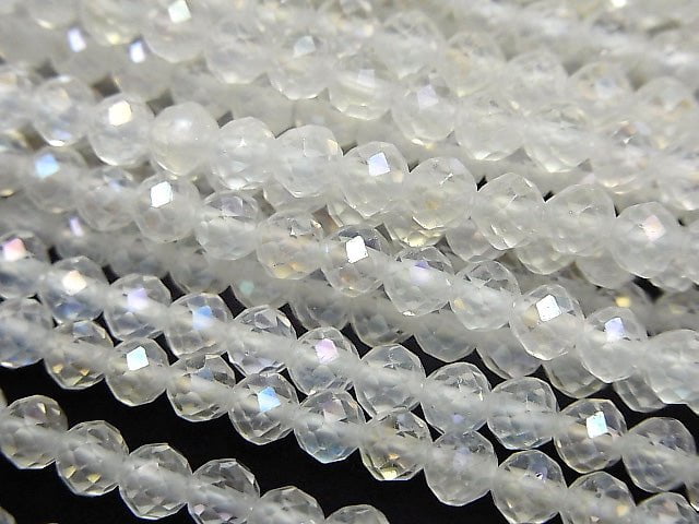 [Video] High Quality! Aqua Crystal Faceted Round 4.5mm 1strand beads (aprx.15inch / 37cm)