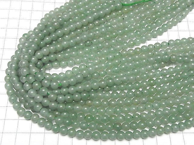 [Video] Green Aventurine Round 6mm [2mm hole] 1strand beads (aprx.14inch / 34cm)