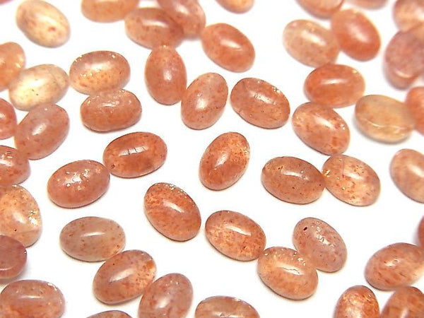 [Video]High Quality Sunstone AAA Oval Cabochon 6x4mm 5pcs