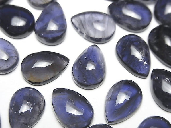 [Video]High Quality Iolite AAA- Pear shape Cabochon 14x10mm 2pcs