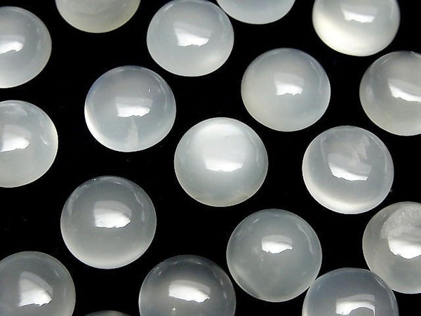 [Video] White Moonstone AAA Round Cabochon 12x12mm 2pcs
