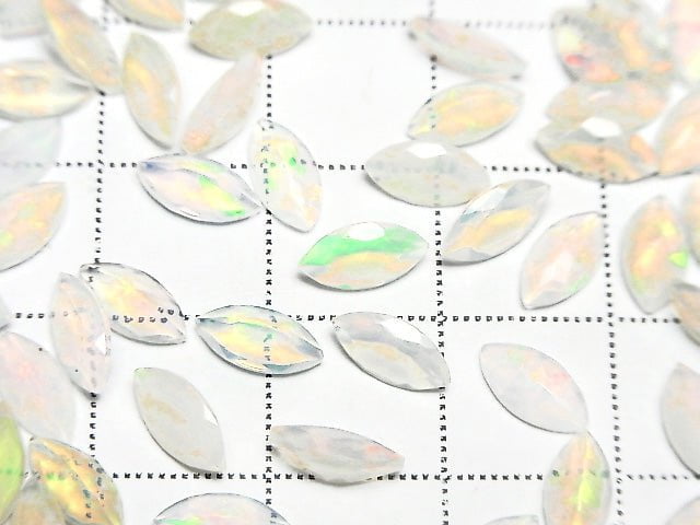 [Video] High Quality Ethiopian Opal AAA- Loose stone Marquise Faceted 8x4mm 5pcs