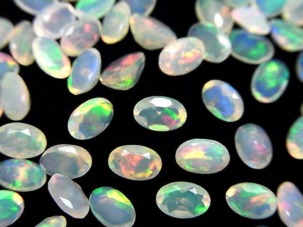 [Video] High Quality Ethiopian Opal AA++ Loose stone Oval Faceted 6x4mm 10pcs