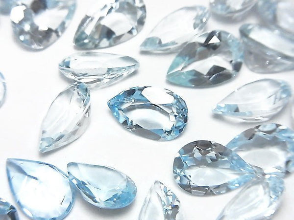 [Video]High Quality Sky Blue Topaz AAA- Loose stone Pear shape Faceted 12x8mm 2pcs