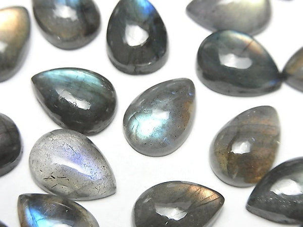 [Video] Labradorite AA++ Pear shape  Cabochon 14x10mm 3pcs