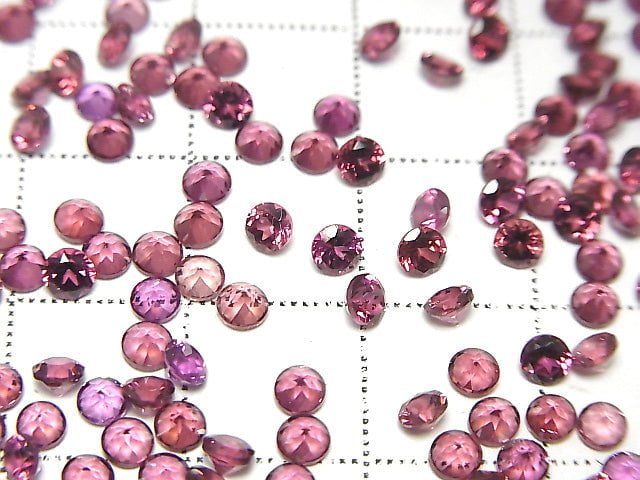 [Video] High Quality Rhodolite Garnet AAA Undrilled Round Faceted 3x3x2mm 10pcs