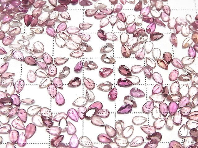 [Video]High Quality Pink Tourmaline AAA Loose stone Pear shape Faceted 5x3mm 4pcs