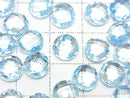 [Video]High Quality Sky Blue Topaz AAA Undrilled Faceted Coin 8 x 8 x 4 mm 2 pcs $11.79!