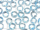[Video]High Quality Sky Blue Topaz AAA Undrilled Faceted Coin 8 x 8 x 4 mm 2 pcs $11.79!