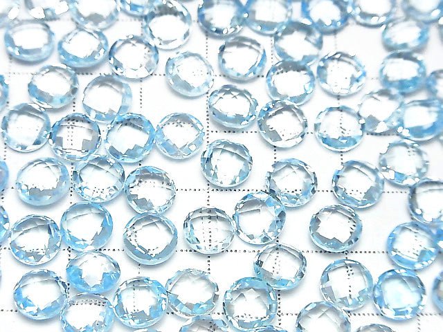 [Video]High Quality Sky Blue Topaz AAA Undrilled Faceted Coin 8 x 8 x 4 mm 2 pcs $11.79!