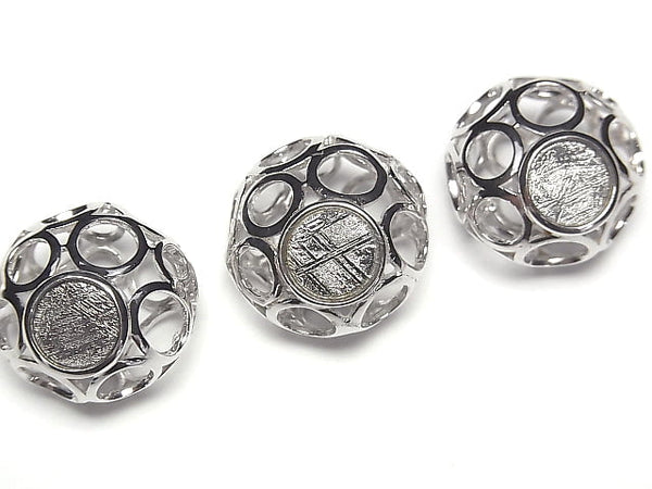 [Video] Meteorite (Muonionalusta) Watermark Pendant 20 x 20 x 15 mm Silver 925 1 pc