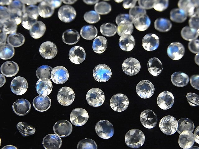 [Video] High Quality Rainbow Moonstone AAA Undrilled Round Faceted 4x4mm 10pcs $17.99!