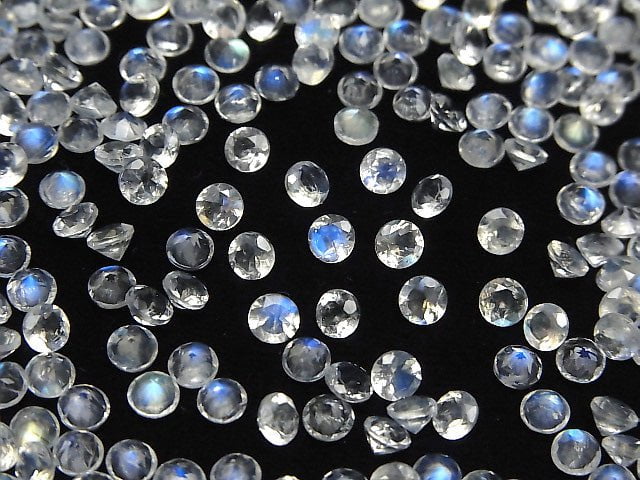 [Video] High Quality Rainbow Moonstone AAA Undrilled Round Faceted 4x4mm 10pcs $17.99!