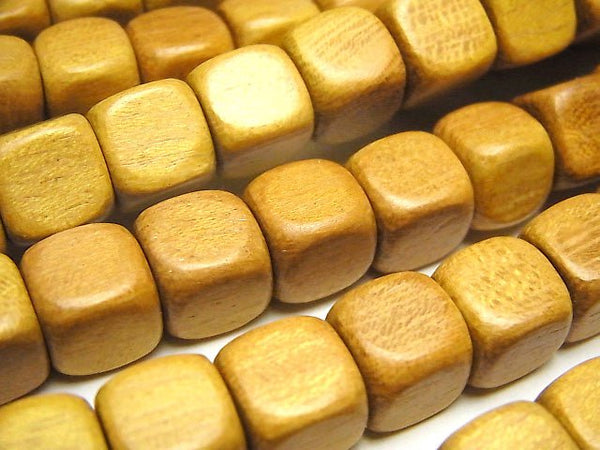 1strand $3.19! Wood Beads (Yellow) Cube 10x10x10mm 1strand beads (aprx.15inch / 38cm)