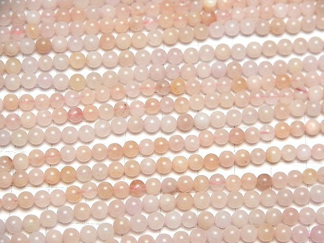 [Video] Morganite AA Round 4mm 1strand beads (aprx.15inch/38cm)
