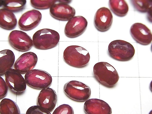 [Video] High Quality Ruby AA++ Loose Oval Faceted 7x5mm 2pcs