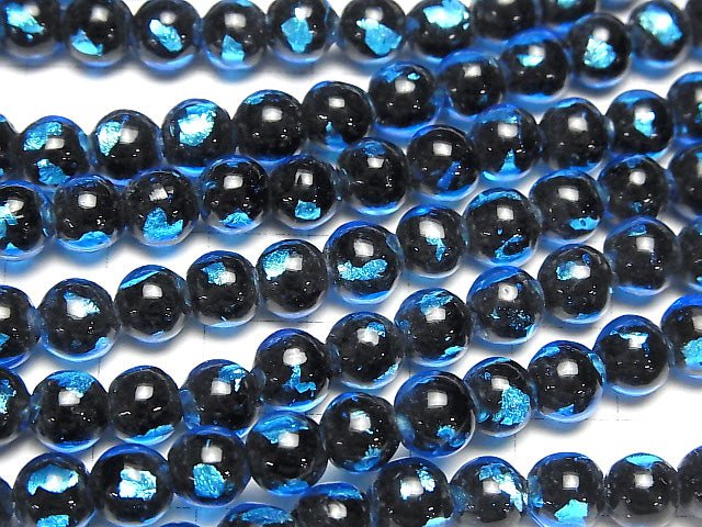 Lampwork Beads Round 8mm [Light Blue] half or 1strand beads (aprx.14inch/34cm)
