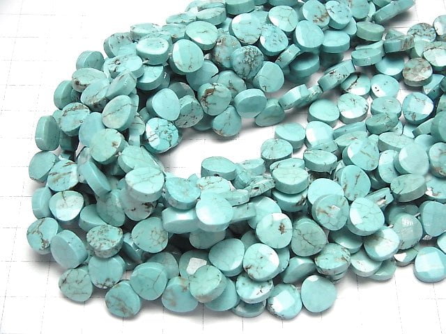 1strand $8.79! Magnesite Turquoise  Chestnut Shape 9x9x3mm 1strand beads (aprx.8inch/20cm)