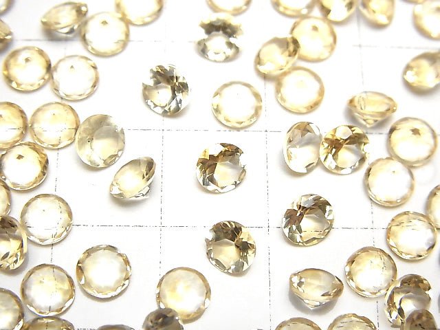 [Video]High Quality Citrine AAA Loose stone Round Faceted 5x5x3mm 10pcs