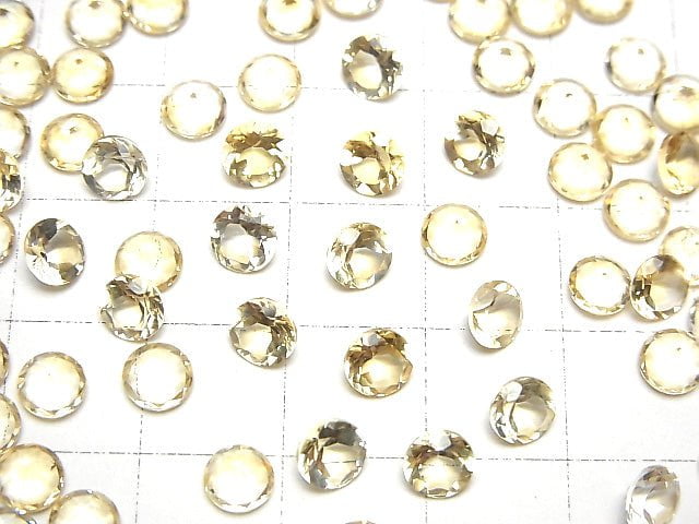 [Video]High Quality Citrine AAA Loose stone Round Faceted 5x5x3mm 10pcs