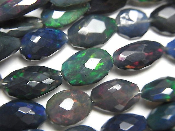 [Video] High Quality Ethiopian Black Opal AAA Faceted Nugget half or 1strand beads (aprx.15inch / 38cm)