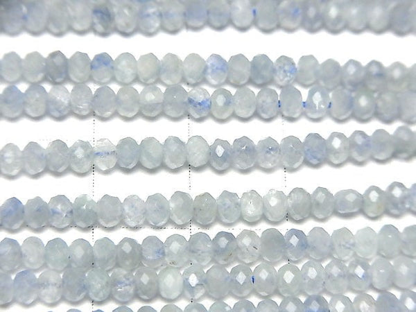 [Video]High Quality!  1strand $8.79! Aquamarine AA Faceted Button Roundel 3x3x2mm 1strand beads (aprx.15inch/38cm)