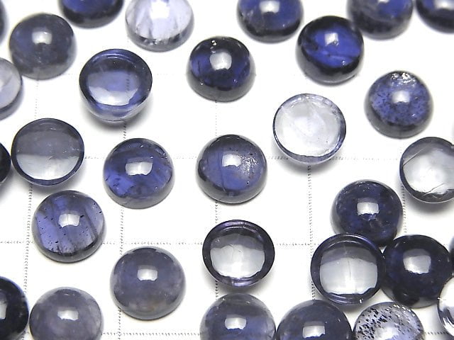 [Video] High Quality Iolite AAA Round Cabochon 8x8mm 3pcs $9.79!
