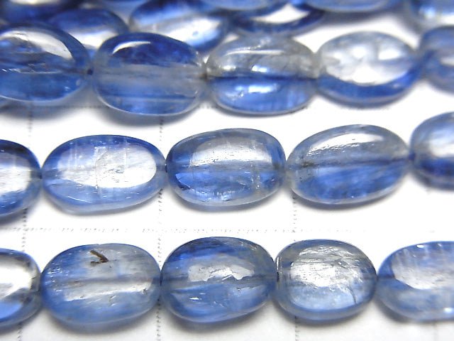 [Video] High Quality Kyanite AA++ Oval half or 1strand beads (aprx.15inch / 38cm)