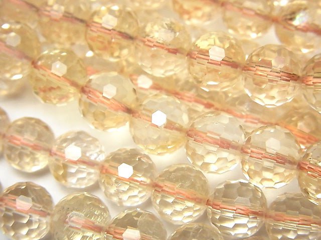 [Video] High Quality! Citrine AAA- 128Faceted Round 8mm half or 1strand beads (aprx.15inch / 36cm)
